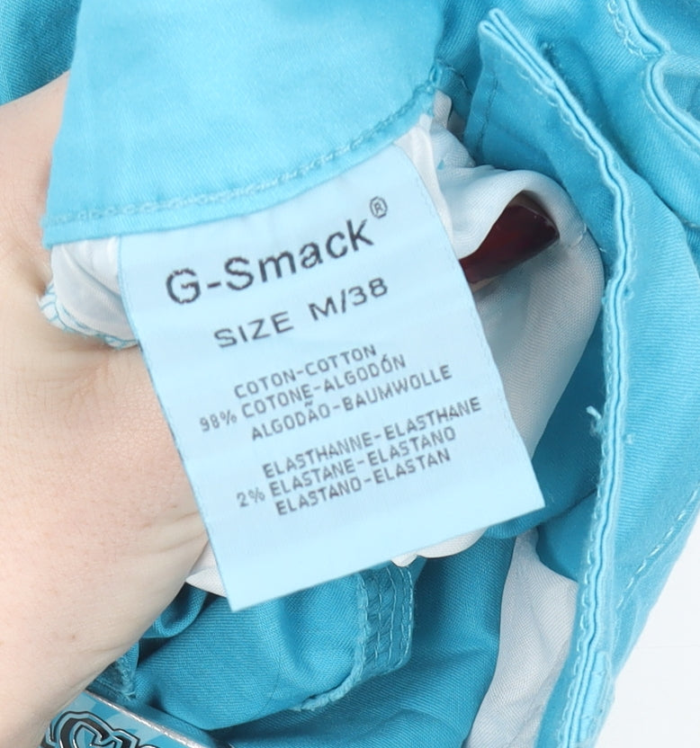 G-Smack Women's Blue Straight Fit Stretch Denim Jeans M