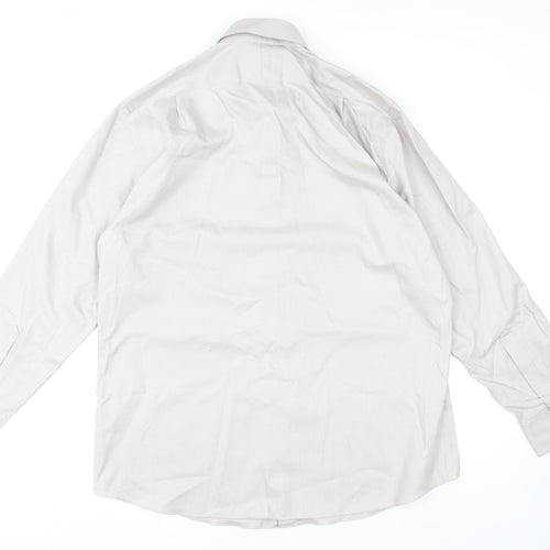Charles Tyrwhitt Men's Beige Slim Fit Non-Iron Cotton Dress Shirt 17.5in