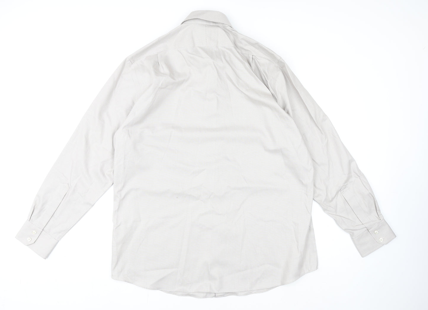 Charles Tyrwhitt Men's Beige Slim Fit Non-Iron Cotton Dress Shirt 17.5in