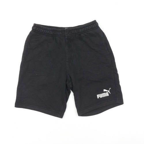 Puma Boys Black Athletic Shorts 11-12 Years Regular Fit Activewear