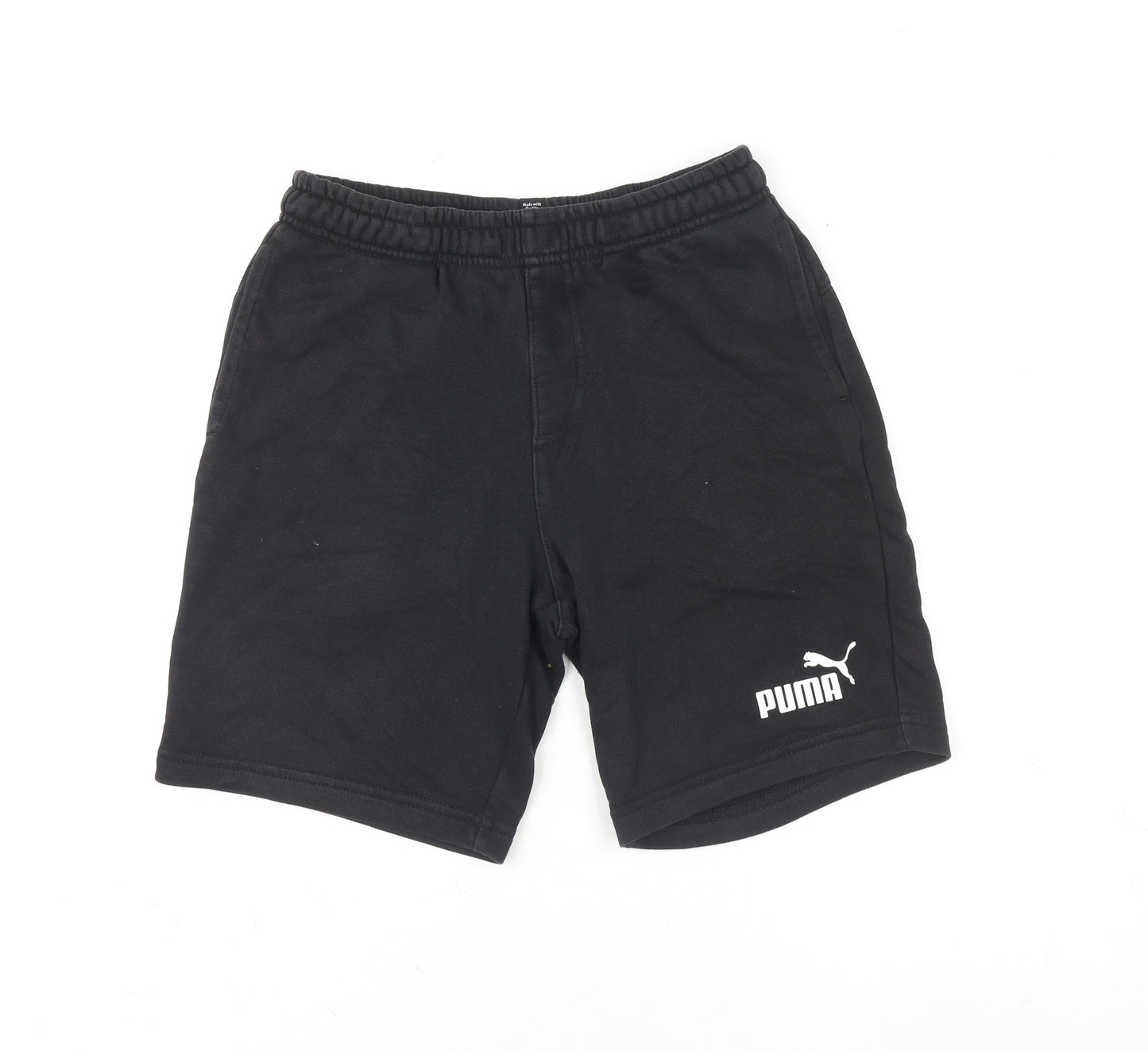 Puma Boys Black Athletic Shorts 11-12 Years Regular Fit Activewear