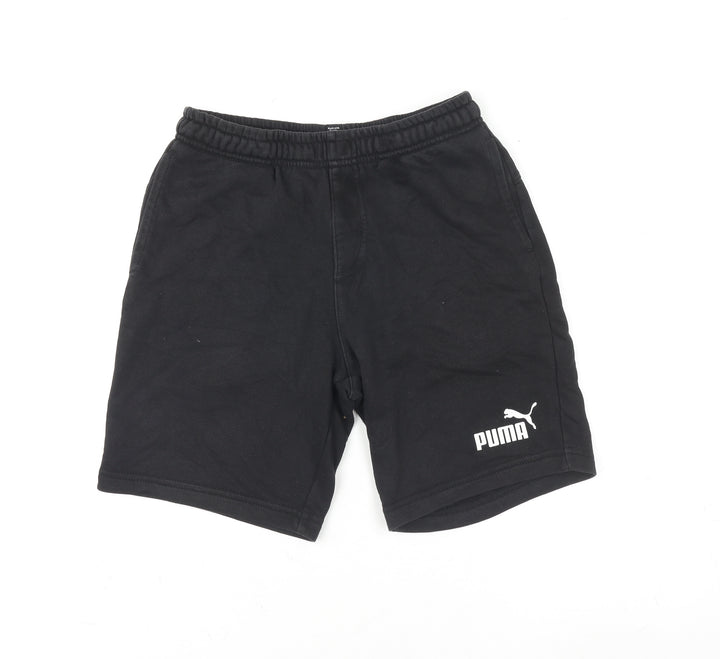 Puma Boys Black Athletic Shorts 11-12 Years Regular Fit Activewear