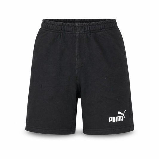 Front view of Puma boys’ black athletic shorts 11-12 years regular fit activewear