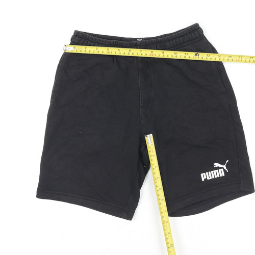 Puma Boys Black Athletic Shorts 11-12 Years Regular Fit Activewear