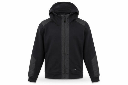 Front view of Nike Men's Black Small Hooded Track Jacket Full Zip