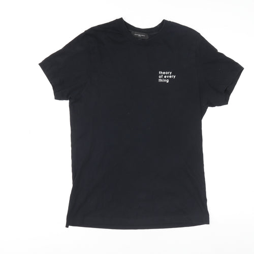 Ashley Marc Hovelle Men's Black Cotton Quote T-Shirt Size S