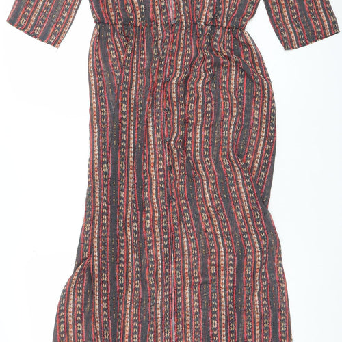 Forever 21 Women’s Multicoloured Bohemian Midi Shirt Dress M