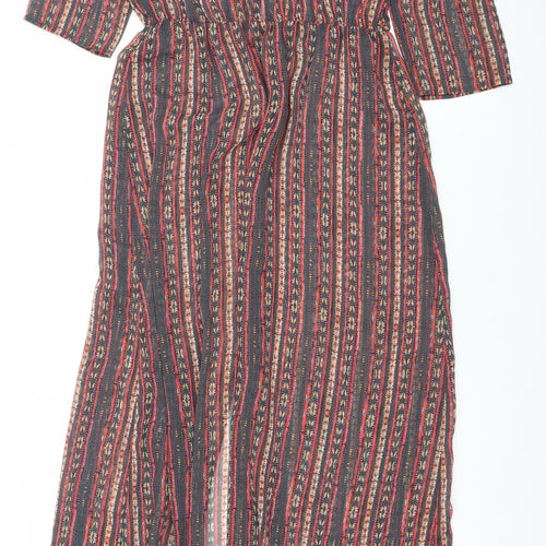 Forever 21 Women’s Multicoloured Bohemian Midi Shirt Dress M