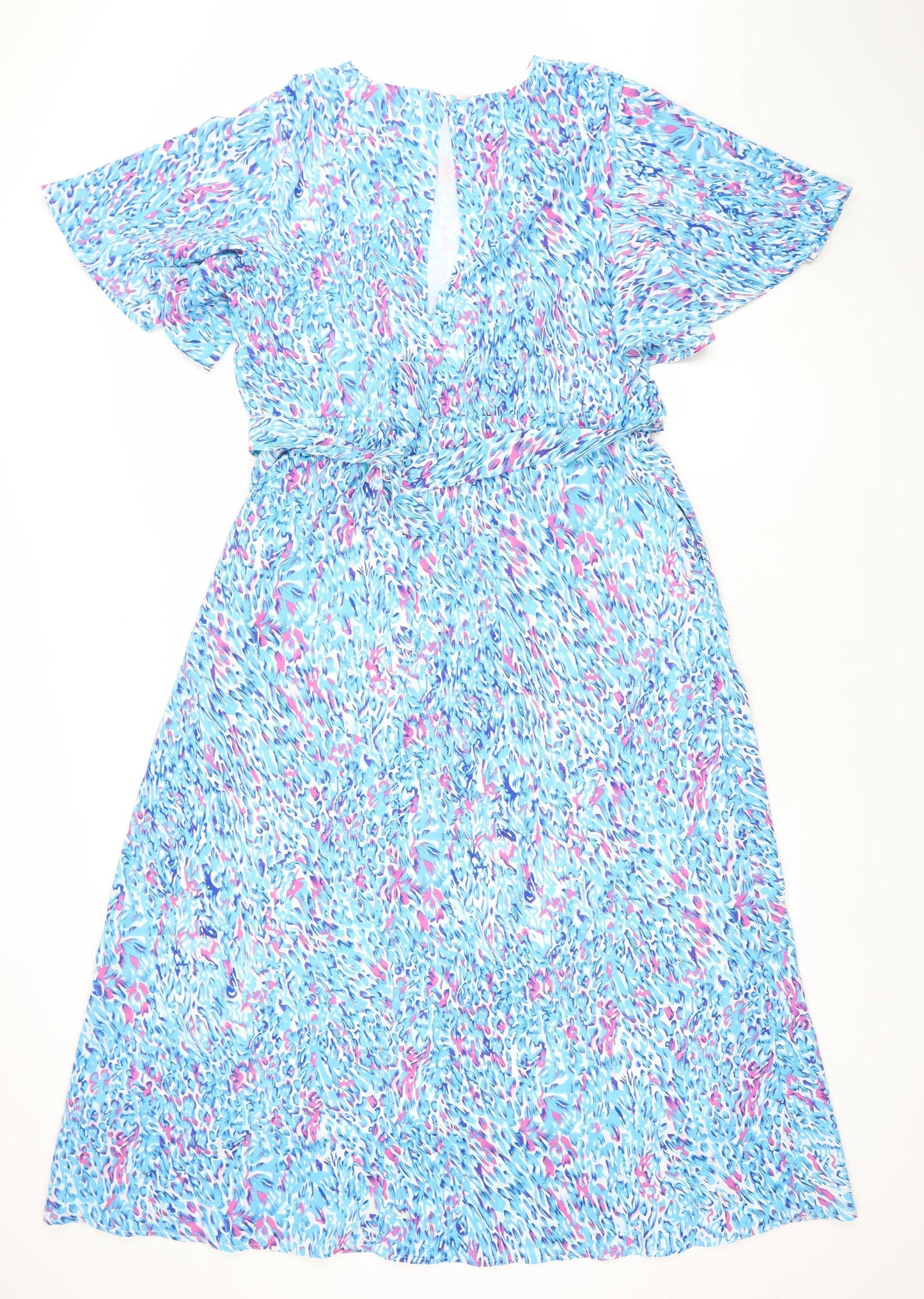 Emily & Me Women’s Multicoloured Wrap Midi Dress Size 14