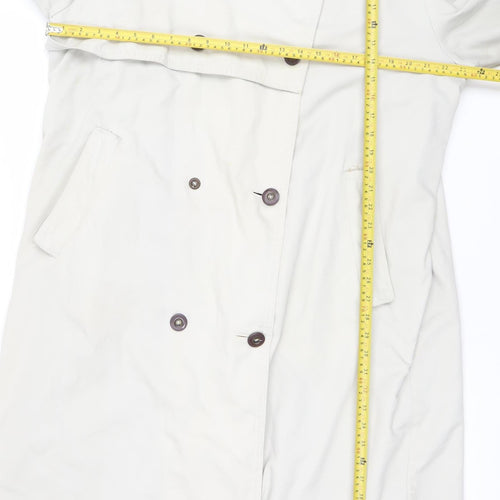 Nuage Women’s Beige Long Trench Coat Size 18 Lined Button Classic