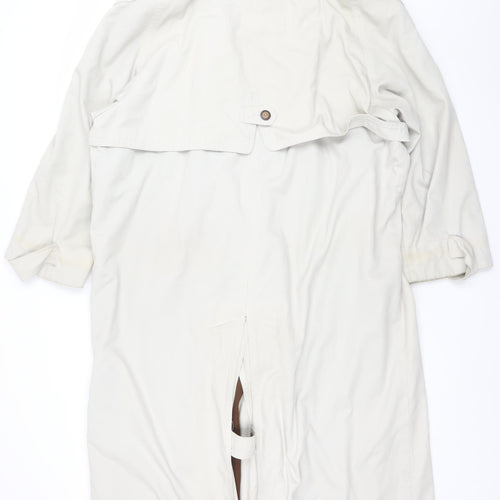 Nuage Women’s Beige Long Trench Coat Size 18 Lined Button Classic