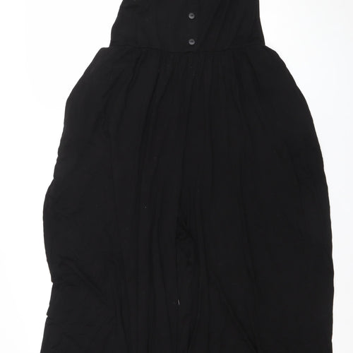 Yours Women Black Viscose Jumpsuit UK 20 Wide-Leg Adjustable Straps