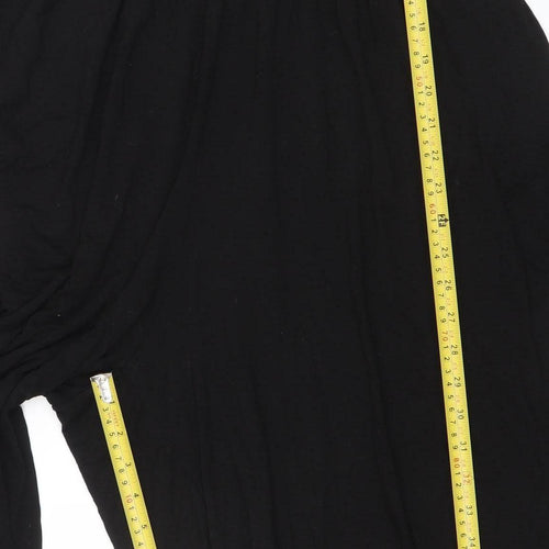 Yours Women Black Viscose Jumpsuit UK 20 Wide-Leg Adjustable Straps