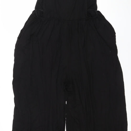 Yours Women Black Viscose Jumpsuit UK 20 Wide-Leg Adjustable Straps