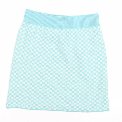 Charleen x Dressie.ie Women’s Blue Check Knit Mini Skirt One Size