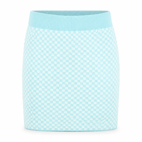 Charleen x Dressie.ie Women’s Blue Check Knit Mini Skirt One Size