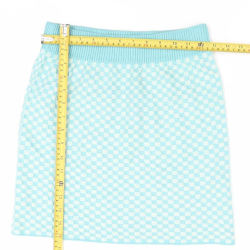 Charleen x Dressie.ie Women’s Blue Check Knit Mini Skirt One Size