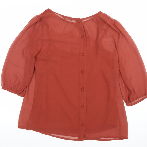 Dorothy Perkins Women’s Brown Chiffon Lace Tunic Blouse Size 12