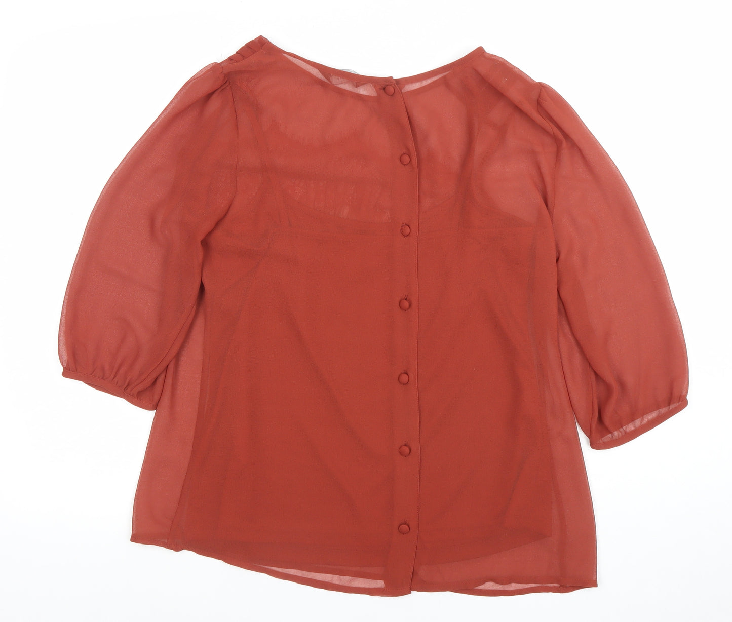 Dorothy Perkins Women’s Brown Chiffon Lace Tunic Blouse Size 12