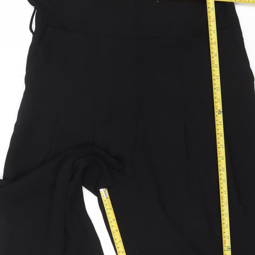 Next Women Black Jumpsuit Size 16 Regular Fit Short Sleeve Zip Back