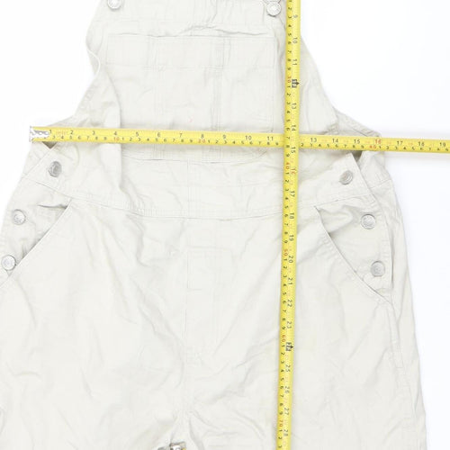 Savvy Women Beige Cotton Dungaree Playsuit L Adjustable Straps Pockets