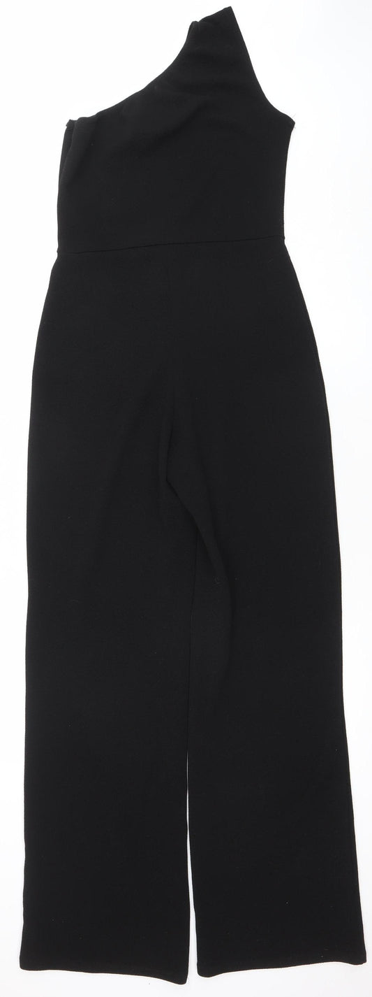 Nasty Gal Women’s Black One Shoulder Jumpsuit UK 12 Polyester Blend