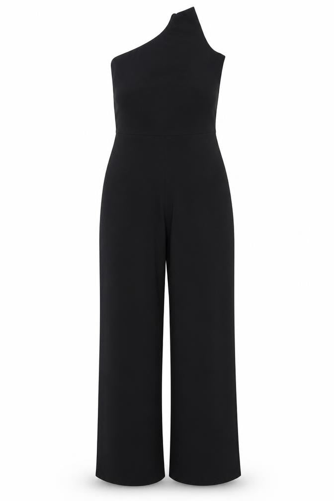 Nasty Gal Women’s Black One Shoulder Jumpsuit UK 12 Polyester Blend