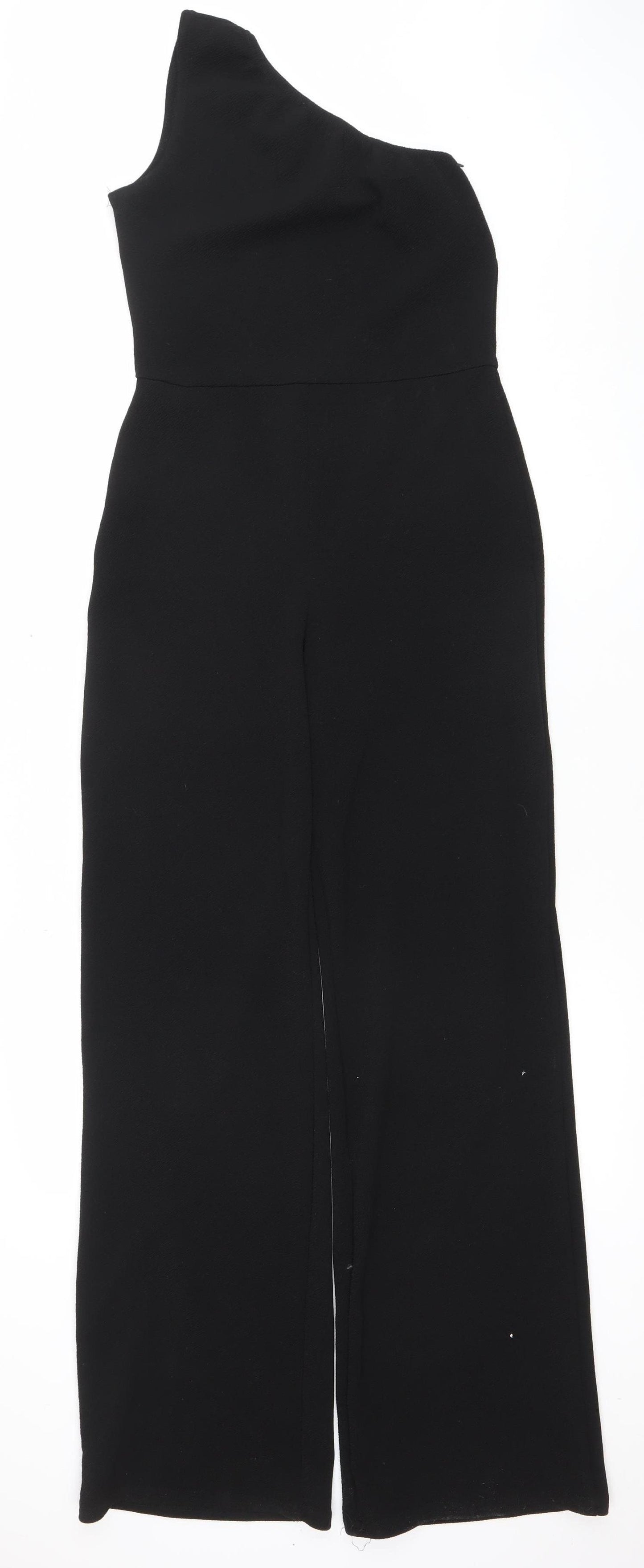 Nasty Gal Women’s Black One Shoulder Jumpsuit UK 12 Polyester Blend