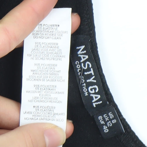 Nasty Gal Women’s Black One Shoulder Jumpsuit UK 12 Polyester Blend