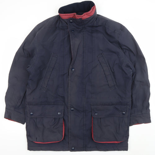 Marks and Spencer Men's Blue Mid-Length Parka Coat Size M