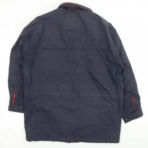Marks and Spencer Men's Blue Mid-Length Parka Coat Size M