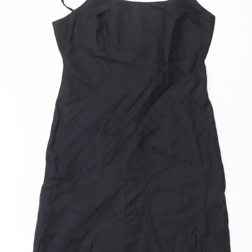 United Colors of Benetton Women's Black Linen Slip Dress L