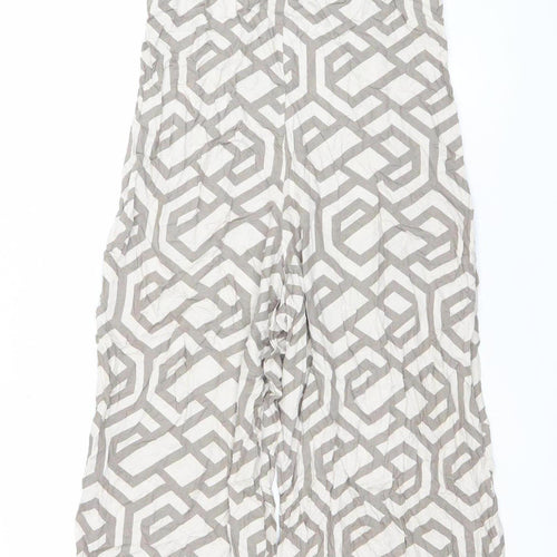 Apricot Women Beige Geometric Wide-Leg Strappy Jumpsuit XS