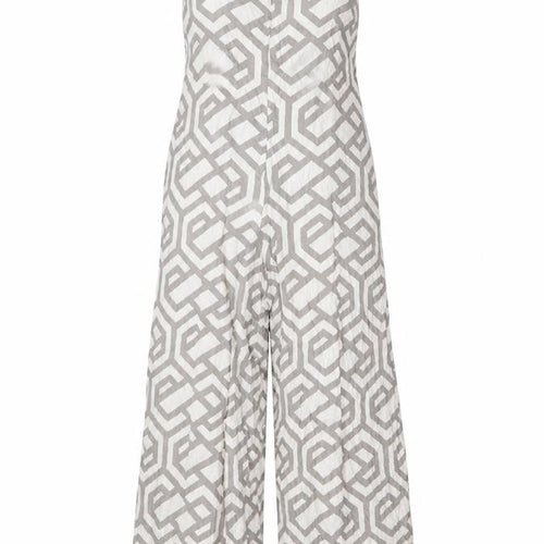 Apricot Women Beige Geometric Wide-Leg Strappy Jumpsuit XS