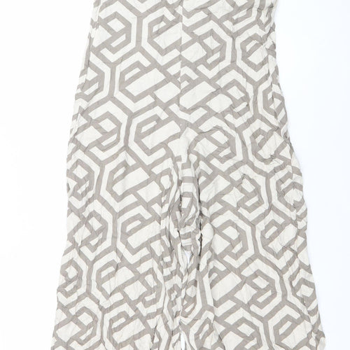 Apricot Women Beige Geometric Wide-Leg Strappy Jumpsuit XS