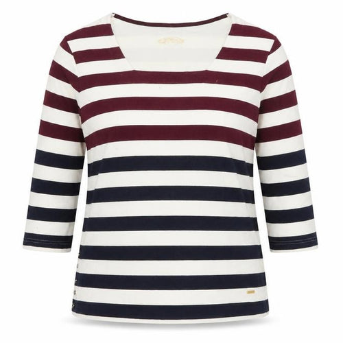 Gerry Weber Women’s Multicoloured Striped 3/4 Sleeve Cotton Stretch Top Size 16