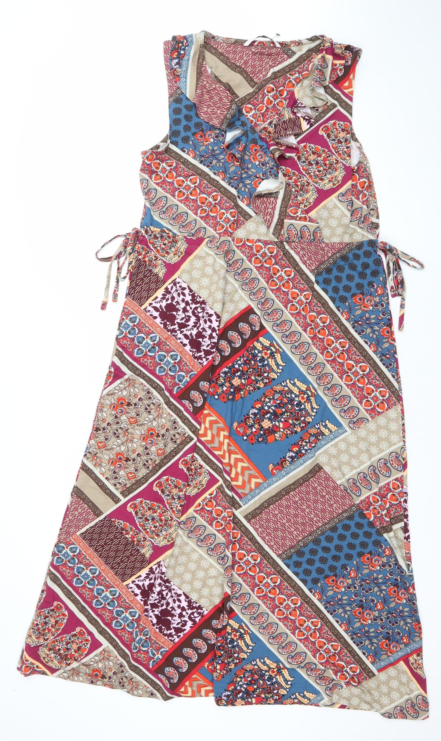 TU Women's Multicoloured Bohemian Wrap Maxi Dress Size 16