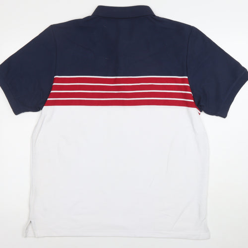 Lonsdale Men’s XL Navy White Red Colourblock Polo Shirt
