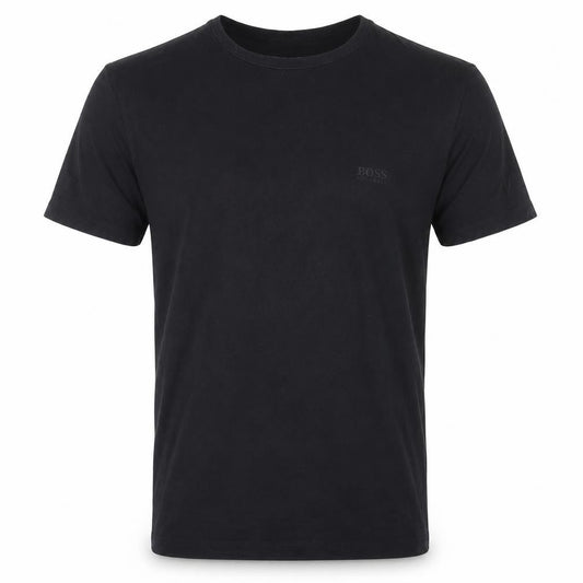 Front view of Hugo Boss Men's Black Crew Neck Cotton Short Sleeve T-Shirt M