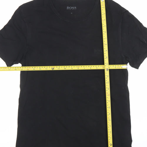 Hugo Boss Men's Black Crew Neck Cotton Short Sleeve T-Shirt M