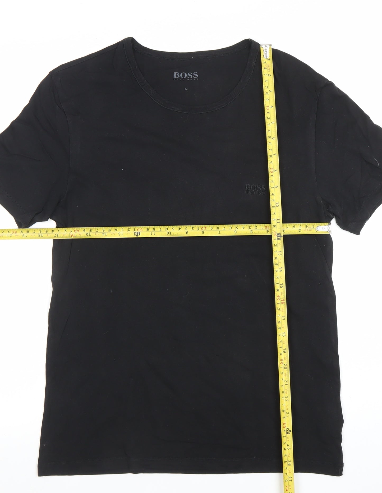 Hugo Boss Men's Black Crew Neck Cotton Short Sleeve T-Shirt M