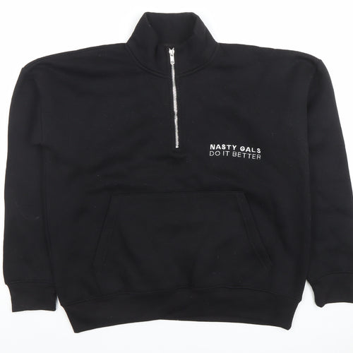 Nasty Gal Women's Black 1/2 Zip Pullover Sweatshirt Size M