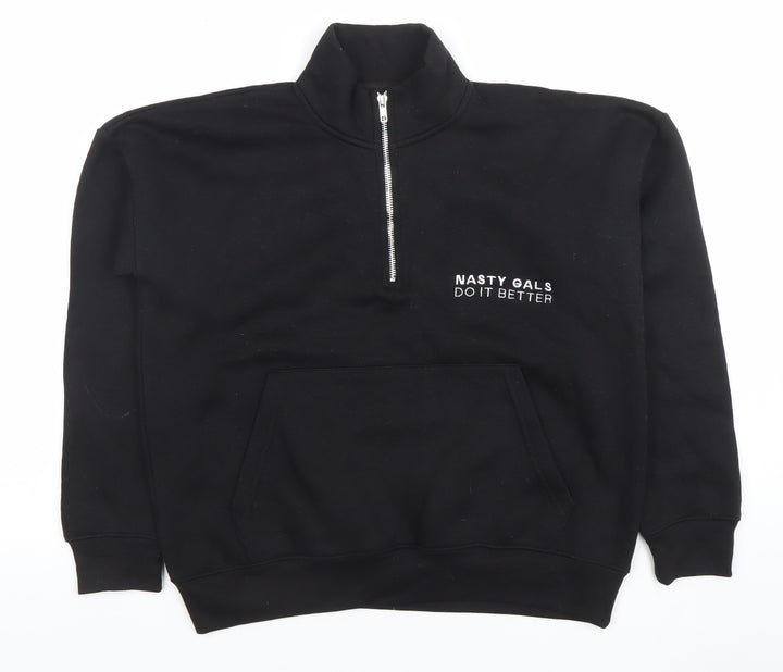 Nasty Gal Women's Black 1/2 Zip Pullover Sweatshirt Size M
