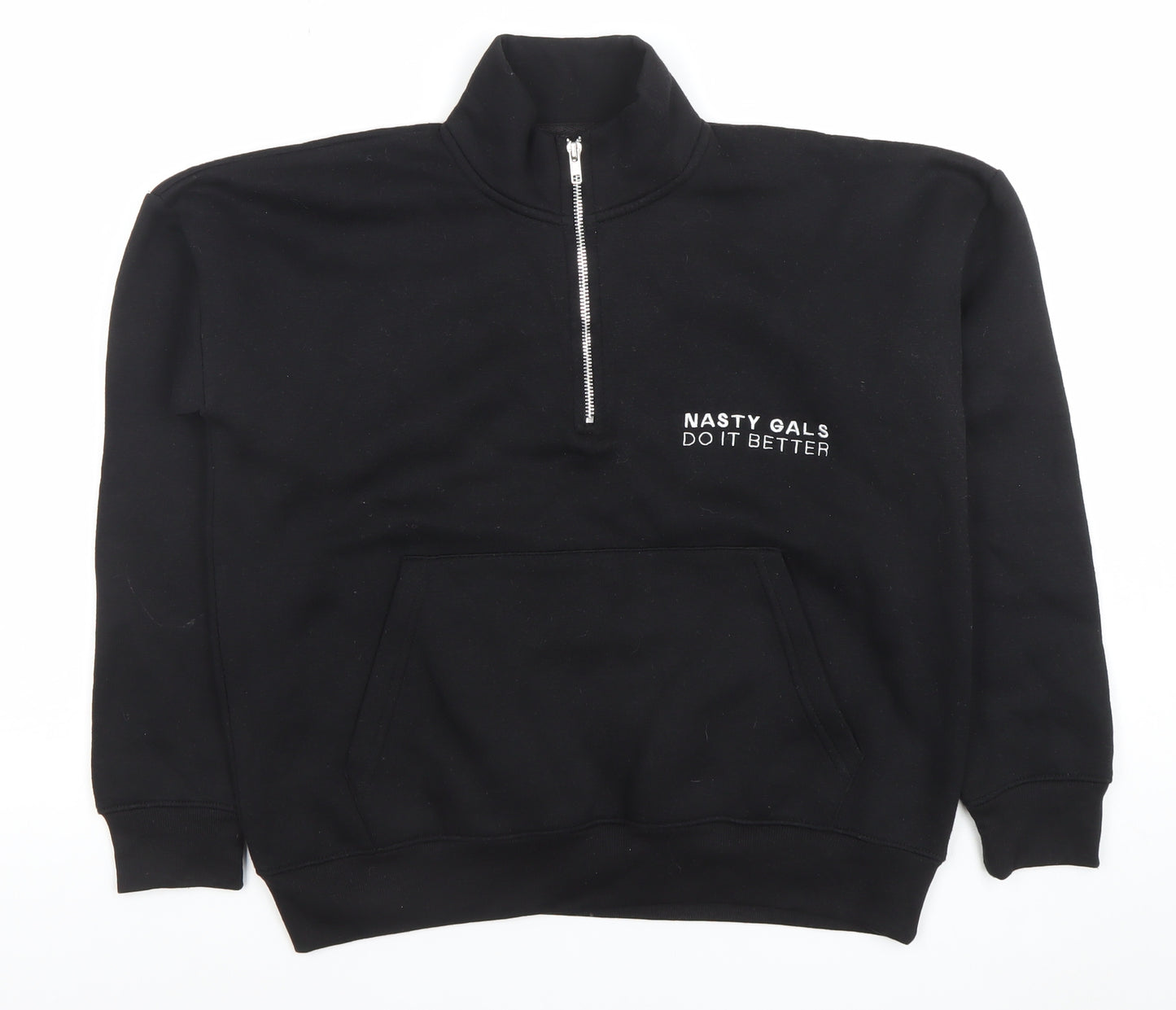 Nasty Gal Women's Black 1/2 Zip Pullover Sweatshirt Size M