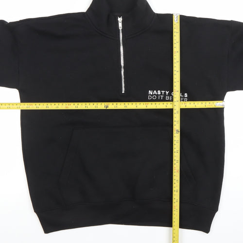 Nasty Gal Women's Black 1/2 Zip Pullover Sweatshirt Size M