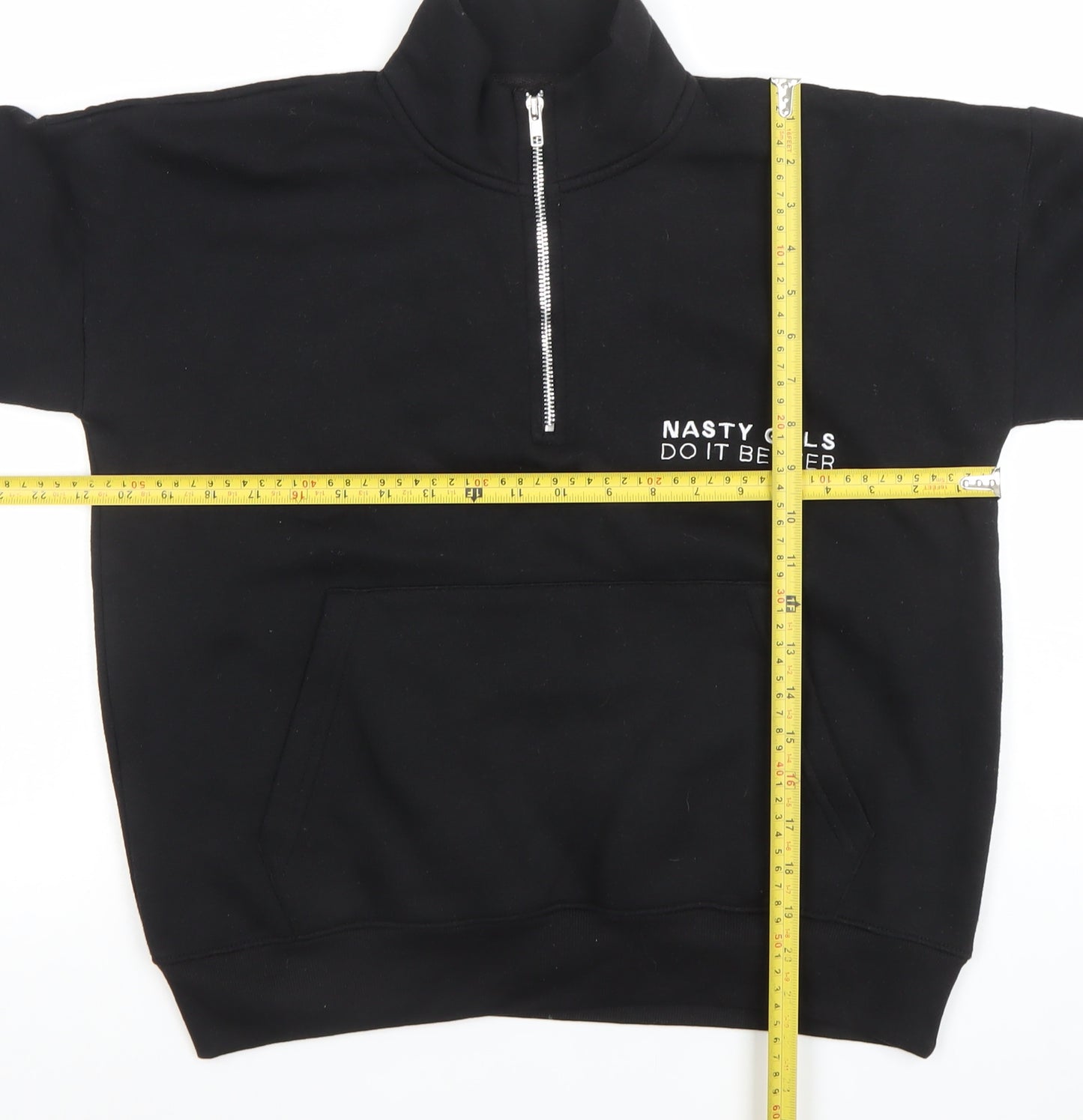 Nasty Gal Women's Black 1/2 Zip Pullover Sweatshirt Size M