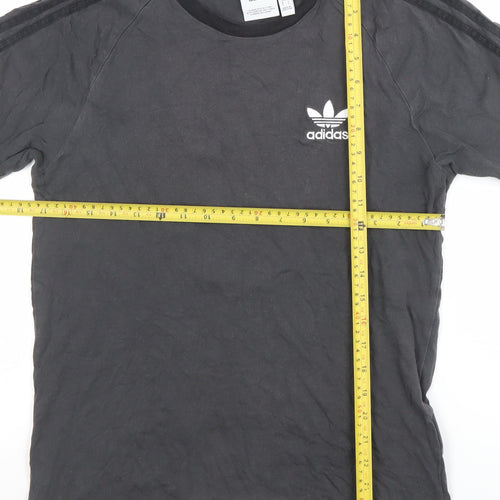 Adidas Men's Black Cotton Crew Neck Short Sleeve T-Shirt Size S