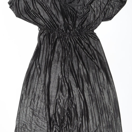 New Look Women’s Black Metallic Ruched Off Shoulder Playsuit Size 12