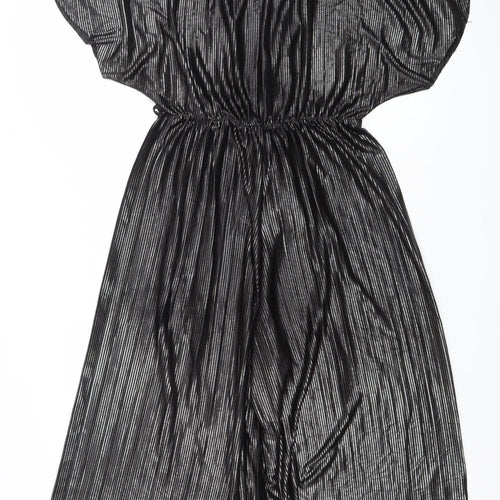 New Look Women’s Black Metallic Ruched Off Shoulder Playsuit Size 12