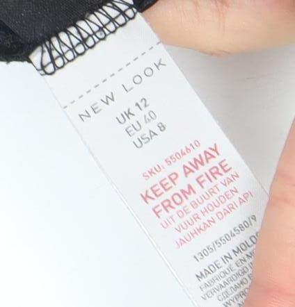 New Look Women’s Black Metallic Ruched Off Shoulder Playsuit Size 12